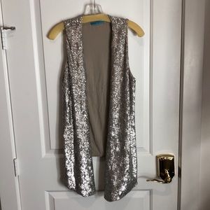 Alice+Olivia silver sequin vest